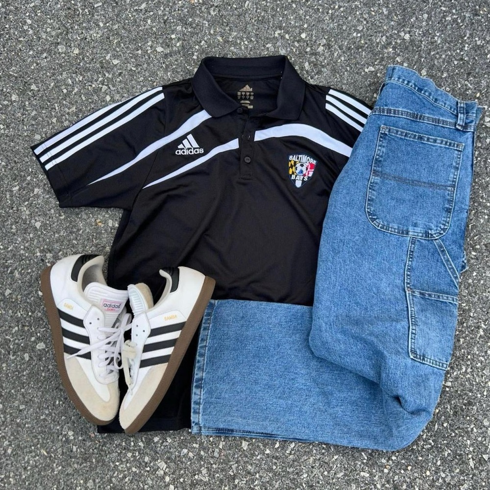 vintage 90s style adidas polo shirt